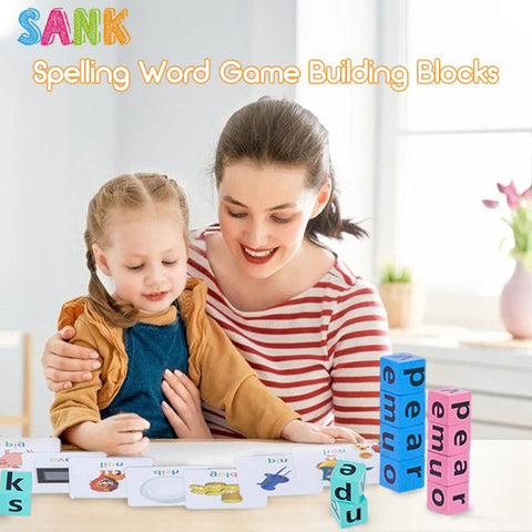 Wooden Crossword Puzzle Game–Educational Spelling Toy
