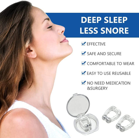 Silicone Magnetic Anti Snoring Nose Clip (Buy 1 Get 1 Free)