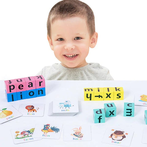 Wooden Crossword Puzzle Game–Educational Spelling Toy