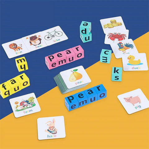 Wooden Crossword Puzzle Game–Educational Spelling Toy