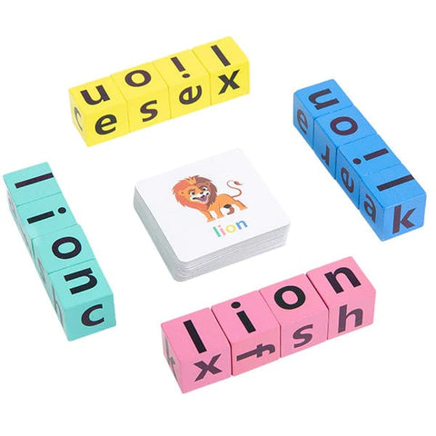 Wooden Crossword Puzzle Game–Educational Spelling Toy