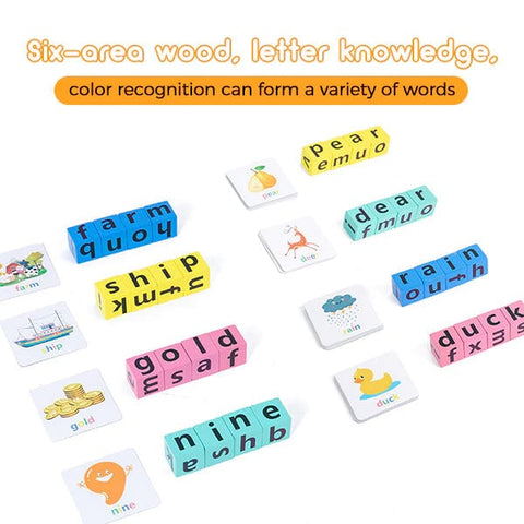 Wooden Crossword Puzzle Game–Educational Spelling Toy