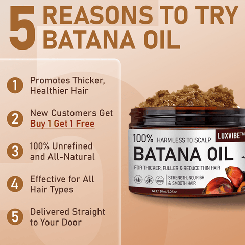 Batana Oil Pure Luxe Hair Boost Hair Growth Oil + Free Derma Roller