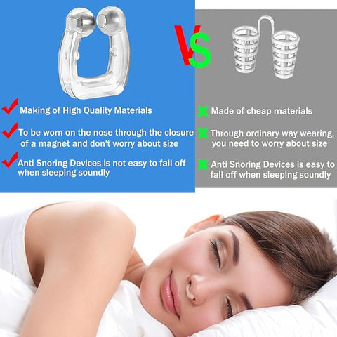 Silicone Magnetic Anti Snoring Nose Clip (Buy 1 Get 1 Free)